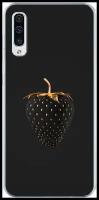 Силиконовый чехол на Samsung Galaxy A30s / Самсунг Гэлакси А30s Черно-золотая клубника