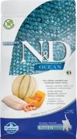 N&D Cat OCEAN с треской, креветками, тыквой и дыней беззерновой сухой корм для котят 1,5кг