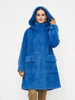 Куртка silverfox, искусственный мех, средней длины, оверсайз, карманы, размер 54, голубой