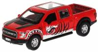 Легковой автомобиль ТЕХНОПАРК Ford F150 Raptor Хищники 1:24, 12 см, хищники красный