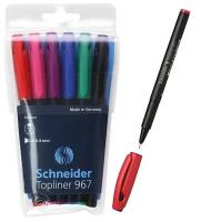 Набор капиллярных ручек, 6 цветов, Schneider Topliner, узел 0.4 мм, европодвес, 1 набор
