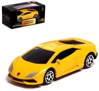 Машина металлическая LAMBORGHINI HURACAN LP610-4, 1:64, цвет жёлтый