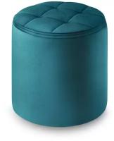 Пуф круглый, зелено-синий велюр V20 (UmLoft бескаркасная мягкая мебель)