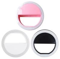 Кольцо для селфи Selfie Ring Light на батарейке, розовое