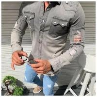 Рубашка джинсовая мужская (стрейч)