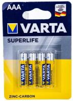 Батарейка солевая Varta SuperLife, AAA, R03-4BL, 1.5В, блистер, 4 шт