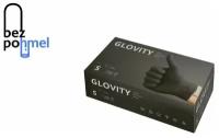 Перчатки нитриловые GLOVITY Упаковка 100 штук, 50 пар, цвет чёрный размер S