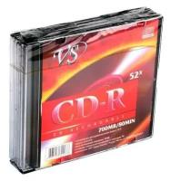 Оптический диск CD-R VS 700Mb, 52x, slim case, 1шт. (VSCDRSL501)