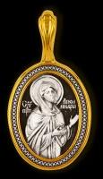 Святая Аполлинария. Нательная икона из серебра 925* с позолотой