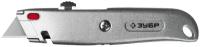 ЗУБР М-24, металлический универсальный нож с автостопом, трап. лезвия А24