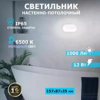 Светильник светодиодный пылевлагозащищенный Rexant ЖКХ овальный 177 мм, 12 Вт, 1000 Лм, 6500 К, IP65