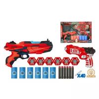 Бластер Junfa toys FJ911, 7 см, красный/черный