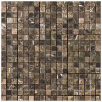 Мозаика из натурального мрамора Natural Mosaic 7M052-15P коричневый темный квадрат глянцевый