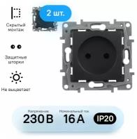 Розетка Legrand 672634 Etika, 16 А, с защитной шторкой