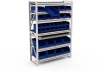 Металлический складской стеллаж в гараж IRON BOXES №1-8 для хранения, универсальный,2000x1370x530