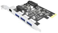 Сетевая карта Edup EP-9618, PCI-E, 1000 Мбит/с + 3 x USB 3.0