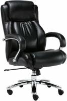 Офисное кресло, нагрузка до 250 кг, рециклированная кожа, хром, черное Brabix Status HD-003 531821