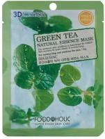 FOODAHOLIC NATURAL ESSENCE MASK #GREEN TEA 3D - Фудахолик Маска для лица с экстрактом зеленого чая, 23 гр -