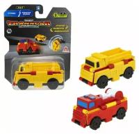 1TOY Автовывернушка Transcar Double «Грузовик – Пожарная машина», 8 см