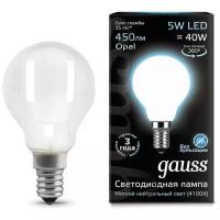 Светодиодная лампа Gauss LED Filament Globe OPAL E14 5W 4100K