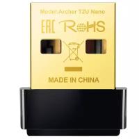 Сетевой адаптер WiFi TP-Link Archer T2U NANO USB 2.0 (ант.внутр.) 1ант