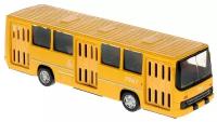 Автобус городской 17см желтый, металл инерция, открытие дверей, свет+звук Технопарк