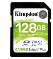 Карта памяти 128GB Kingston SDS2/128GB SDXC Canvas Select Plus 100R C10 UHS-I U3 V30