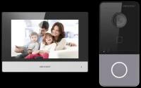 Комплект видеодомофона Hikvision DS-KIS603-P серый