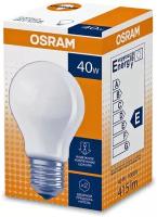 Лампа накаливания osram 40вт e27 2700k 230в груша a55 матовая