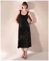 COCOS Платье из пайеток с кроп-топом, Zendaya, черный, S