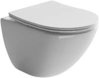 Унитаз подвесной Ceramica Nova Mono 500х360х350 безободковый, сиденье микролифт, крепеж, CN1905