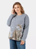 Свитшот флисовый MF Plus Size Котик загадка 7XL