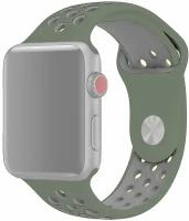 Ремешок на смарт часы Apple Watch (Эпл Вотч) 42/44/45/49 мм InnoZone Vent хаки, силиконовый, спортивный