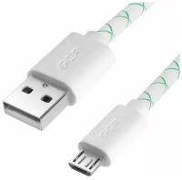 Кабель для зарядки телефона MicroUSB 3A QC 3.0 для Samsung Huawei Xiaomi (GCR-UA1U), белый, 0.5м