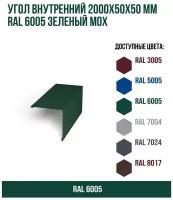 Угол внутренний 2000х50ммх50мм RAL 6005 Зеленый мох