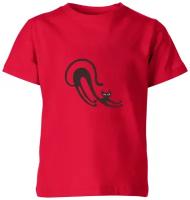 Детская футболка «Чёрный кот» (140, красный)