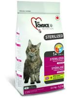 1st CHOICE Sterilized сухой корм для кошек, курица с бататом 2,4кг