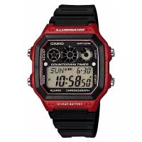 Наручные часы CASIO Collection AE-1300WH-4A, серый, красный