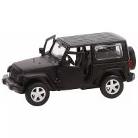 Внедорожник Пламенный мотор Jeep Wrangler (870299) 1:42, 12 см, черный матовый