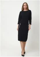 Трикотажное платье-футляр женское Фаустина МадаМ Т приталенное Черного цвета 54 размера