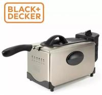 Фритюрница Black+Decker BXDF2100E / вместимость 3 л / корпус из нержавеющей стали / регулируемая температура / стальной