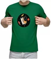 Мужская футболка «Кот космонавт в космосе.»
