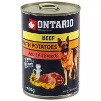 Влажный корм для собак Ontario беззерновой, говядина, с картофелем