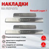 Накладки на пороги Рено Логан 1  Renault Logan (2004-2015)