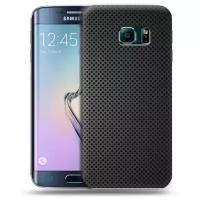 Дизайнерский пластиковый чехол для Samsung Galaxy S6 Edge Металл