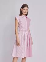 Платье-рубашка Zolla, прилегающее, до колена, карманы, размер S, розовый