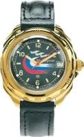 Мужские наручные часы Восток Командирские 219260-classic, натуральная кожа, черный