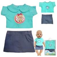 Одежда для куклы Комплект Кошечка юбка и футболка 114