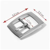 Пряжка для ремня, 3.2 x 2.2 см, 17 мм, цвет серебряный, 5 шт