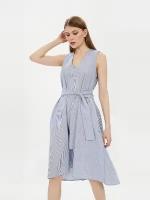 Платье BAON Льняное платье в полоску Baon B451095, размер: L, голубой